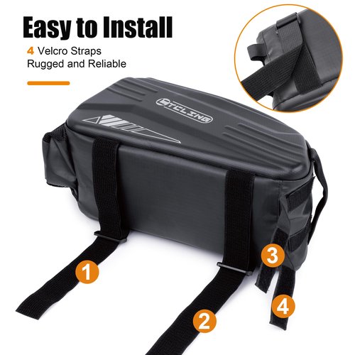 Febabilo Bike Bags for Bicycle Rear Rack - 10L EVA Hard Shell Waterproof 3-in-1 Ebike Trunk Cargo Pannier Bag with Reflective Strip & Shoulder Strap for Commuter Travel Outdoor Cycling Accessories