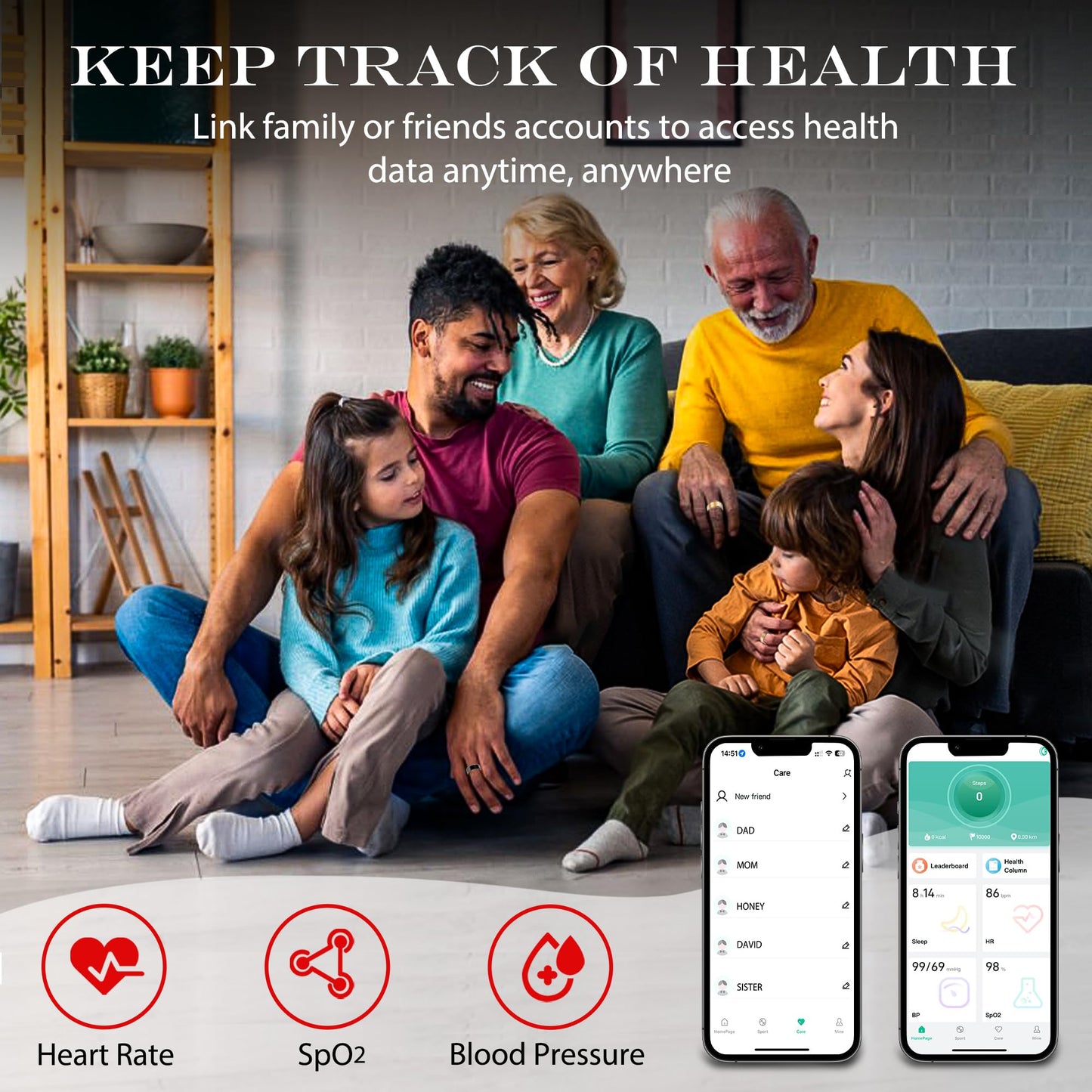 Milavan Smart Health Ring Fitness Tracker for Men Women, Sleep, Stress & Activity Monitoring, IP68 Waterproof, Long Lasting Battery, No Subscription Fees, Compatible with iOS & Android, Coral 6