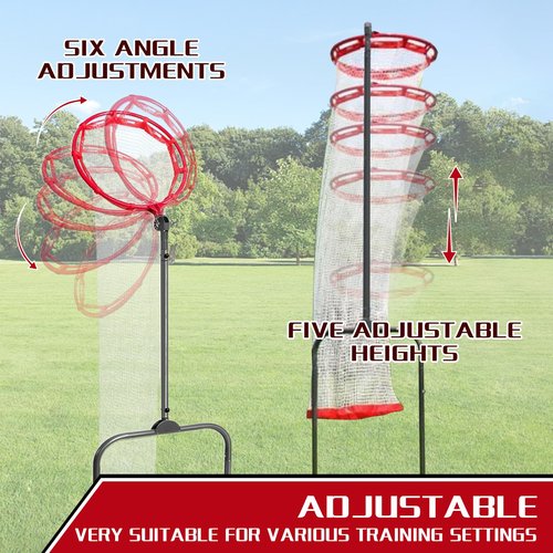 Volleyball Setter Training Equipment Setting Trainer Practice Net,Adjustable Height and Target Netfor Indoor and Outdoor Practice for Serving, Spiking, Setting Training Equipment (red)