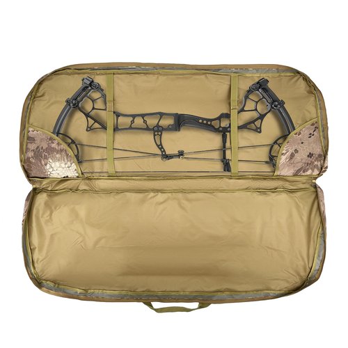 Silfrae Compound Bow Case Soft Bow Case Compound Bow Carry Bag with Arrow Pocket (Camo Brown, L)