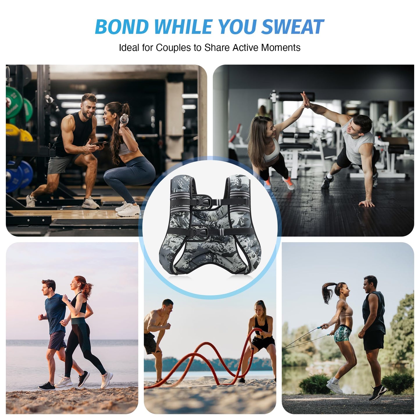 ZELUS Weighted Vest, 6lb/8lb/12lb/16lb/20lb/25lb/30lb Weight Vest for Men Women with Storage Pocket & Reflective Strips for Workout Strength Training Running Muscle Building, Urban Gray Camo (20 lb)