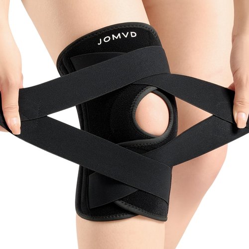 JOMVD Knee Brace for Knee Pain, Meniscus Tear, Adjustable Knee Support with Side Spring Stabilizers for Meniscus Tear, Arthritis, Patella Stability, Knee Pain Relief, Women and Men