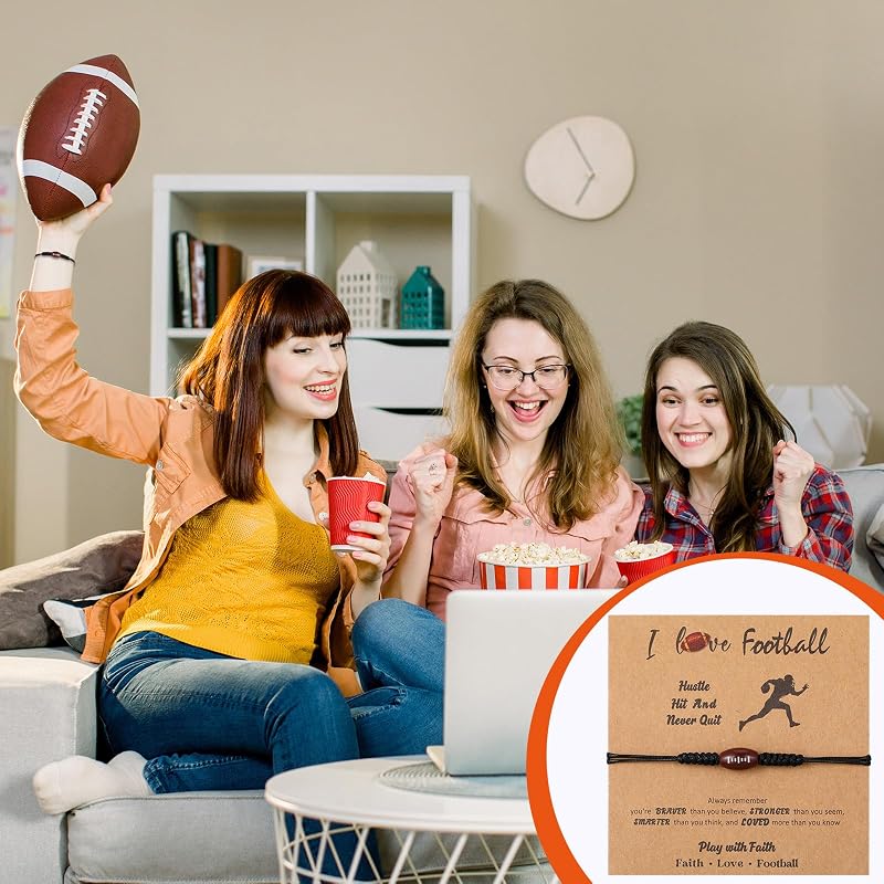 Football Bracelets with Inspirational Cards – 30 Sets Party Favors (Variation: Football)