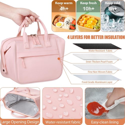 Fimibuke Backpack for School Girls, 4 PCS Waterproof Kids Backpacks with Lunch Box Pencil Case & Earphone Bag, Lightweight School BookBag Set for Teen Girl Travel Elementary Middle High School Student
