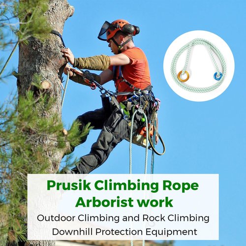 6mm Prusik Loop Cord - Polyester, 50cm Length | 8kN Load Capacity, Zero-Slip Grip(50CM)