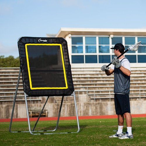 Champion Sports Deluxe Lacrosse Target: Ball Return Bounce Back Net Set for Professional, College and Grade School Training & Drills - 4' x 3' Rebound Area