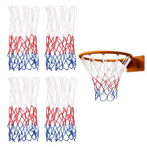 BOHUIZ 4 Pcs Small Net Replacement for 8 Loops Mini Basketball Hoop, Rainproof Sunscreen for All-Weather 8"-10.25" Rims Basketball Hoop Net for Indoor and Outdoor Replacement Net