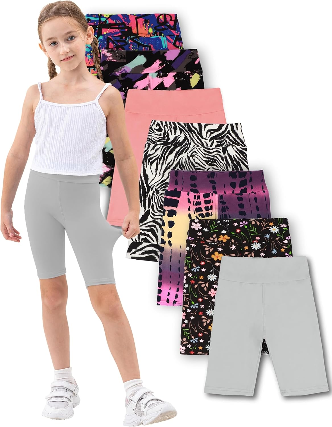 10 Pack Girls Bike Shorts 2.36” High Waisted Black Yoga Shorts for Toddler Girls Running Dance Jumping Sports Cheer