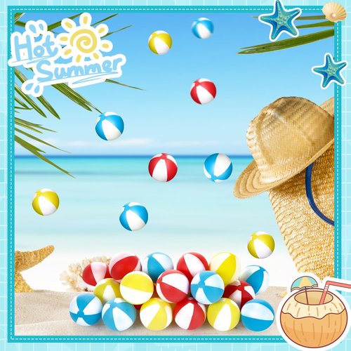 Soulchen 24 Pcs Beach Table Tennis Balls 40mm Summer Plastic Balls Bulk Novelty Fun Accessories for Pool Beach Theme Party Birthday Table Tennis Gift