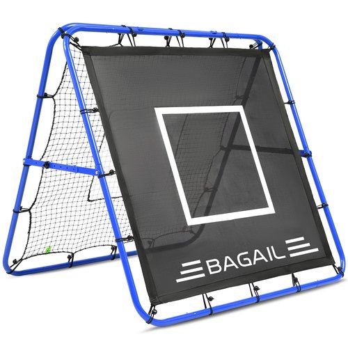 BAGAIL Soccer Rebounder Net, 4 x 4 Ft Pitch Back Baseball Softball Rebounder, Angle Adjustable Rebound Net for Control, Passing Practice, Easy Setup Bounce Back Net Gifts for Training - Blue