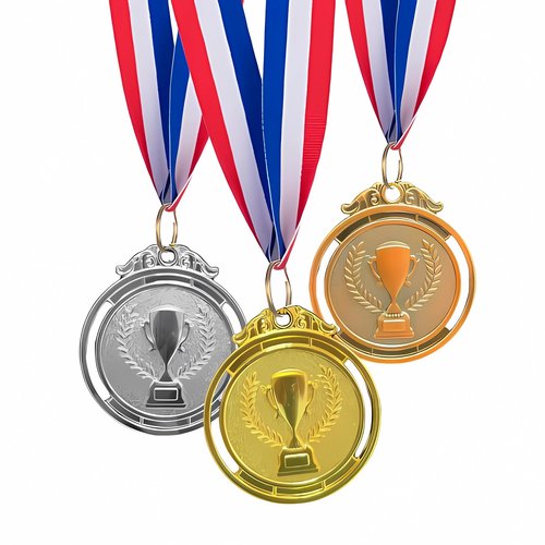 Zyshabao 12 Pack Gold Silver Bronze Trophy Medals for Awards,Olympic Style Medal Bulk for Kids and Adults- Prizes for Competitions Ceremonies Events and Celebrations,2 Inches