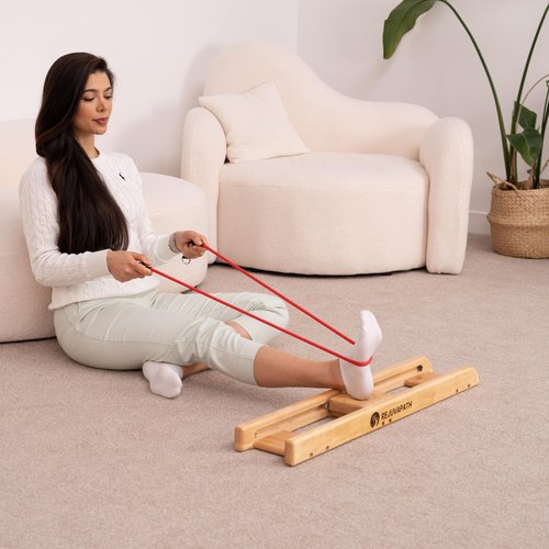 RejuvaPath Knee & Hip Rehab Glider – Physiotherapy Equipment for Stroke Rehab, Recovery Aids, Slide Board for Post-Surgery & Injury – Lightweight Oak Design, Improves Mobility & Circulation