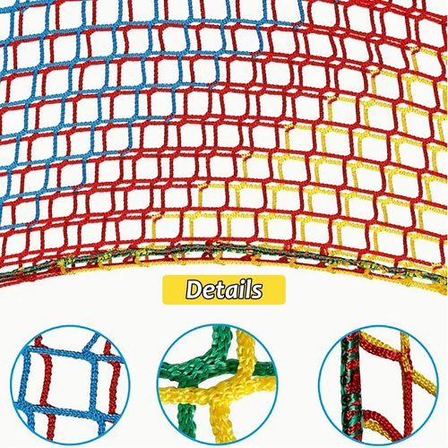 PSYCHEJOYS Climbing Cargo Net, Double Layers Playground Safety Net, Rope Bridge Nets, Small Aperture Hammock Net, for Treehouse,Obstacle Training,Back Yard(Size:1.5x2m)