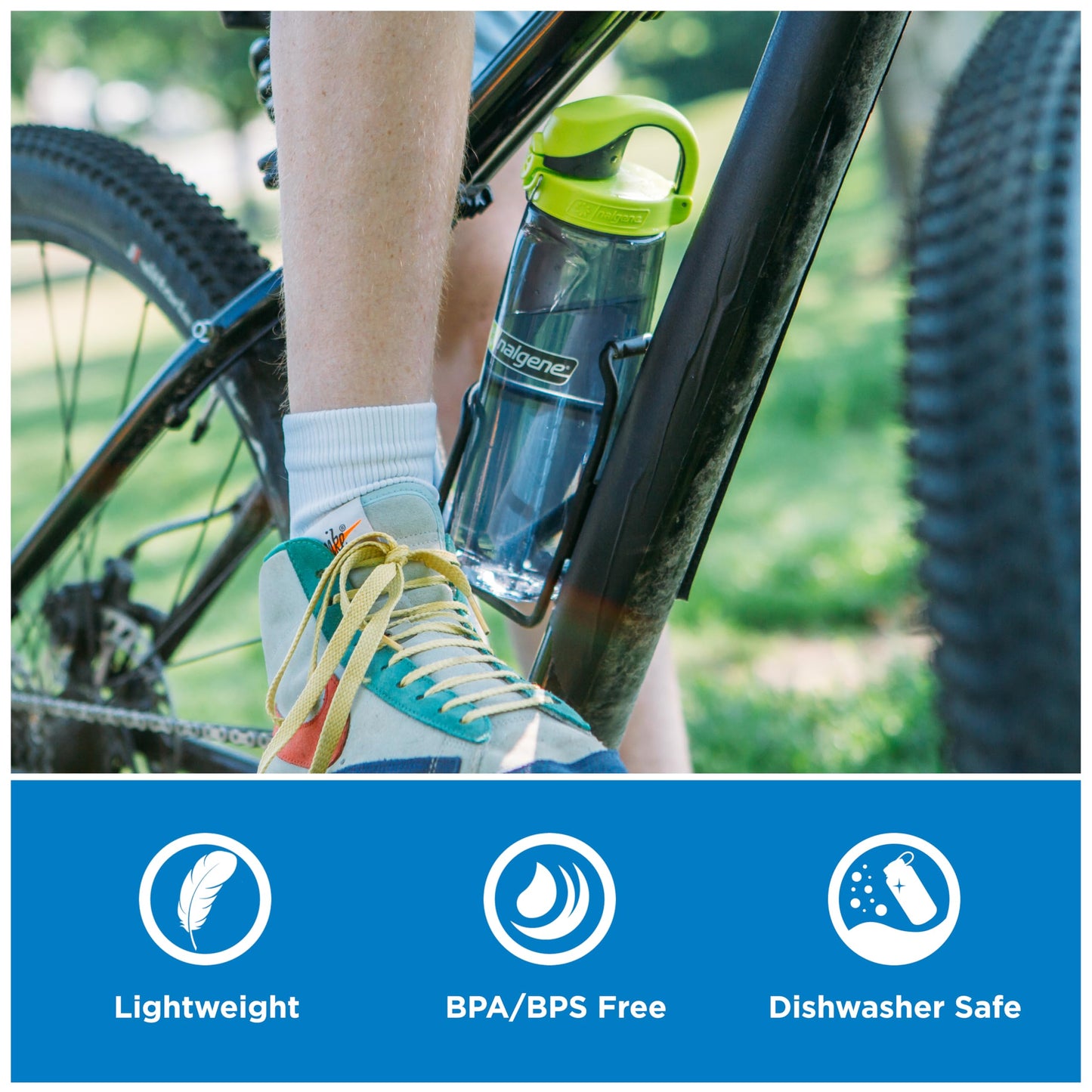 Nalgene Sustain Tritan BPA-Free On The Fly Water Bottle Made with Material Derived from 50% Plastic Waste