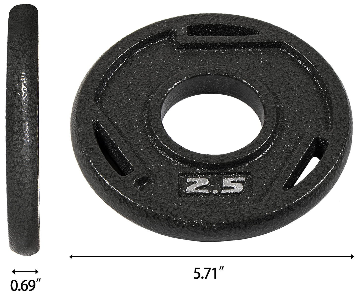 Signature Fitness Cast Iron Plate Weight Plate for Strength Training and Weightlifting, 2-Inch Center (Olympic), 2.5LB (Set of 2)
