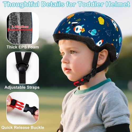 Toddler Bike Helmet, Baby Infant Bike Helmet for Toddlers Boys Girls Age 1-3 Kids Helmets for Biking Scootering Skateboarding