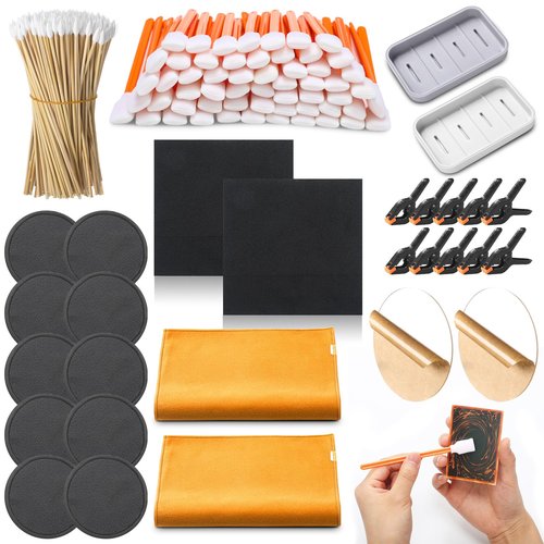 Leinuosen 228 Pcs Trade Card Flattening Kit, Card Cleaning Kit for TCG Collectors Collectible Cleaning Protect Supplies
