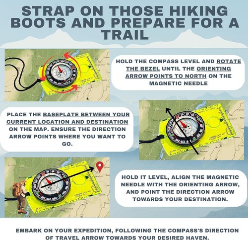 PixiPals 2pcs Orienteering Compass Hiking-Compasses boy Scout Kids- Magnetic Gear Set Navigation map- Brujulas orientacion-Backpacking Camping Hunting Survival. (2 Compasses), Green