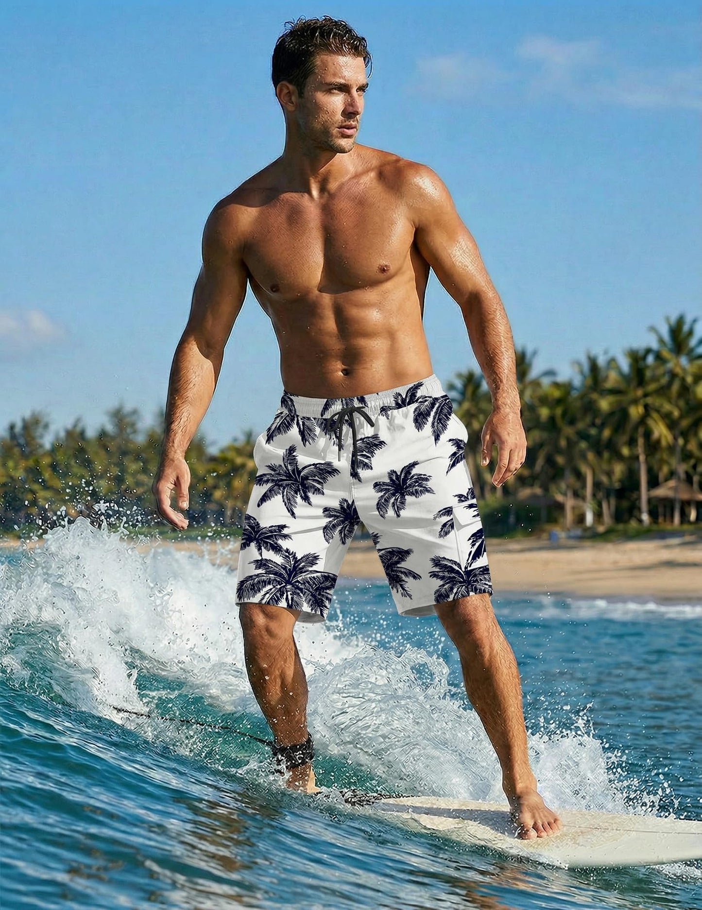 Ekouaer 9 Inch Mens Swim Trunks with Compression Liner 2 in 1 Board Shorts Quick Dry Bathing Suit with Pockets