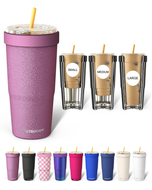 Frost Buddy Togo Buddy | 30 oz Stainless Steel Vacuum Insulated Tumbler | To Go Coffee Cup – Iced Coffee Cups, Iced Coffee Sleeve, Travel Mug, Thermal Cup for Hot & Cold Drinks, Dunkin Cup (Aurora)