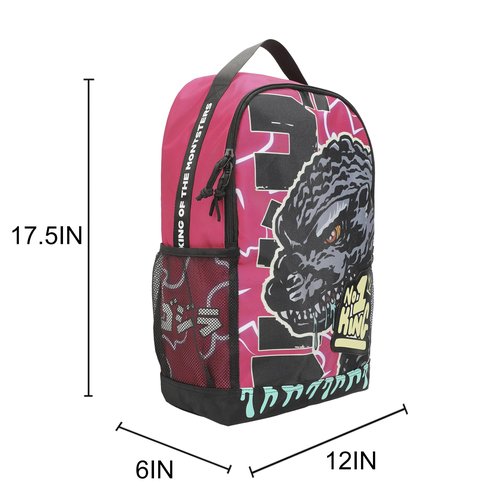 Godzilla Large Graphic 17.5” Pink Backpack