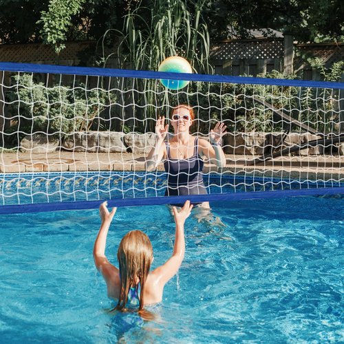 Mkhaslri Replacement Pool Volleyball Net Adjustable Length 15ft - 25ft, Portable Volleyball Net for Outdoor Backyard Swimming Pool Beach