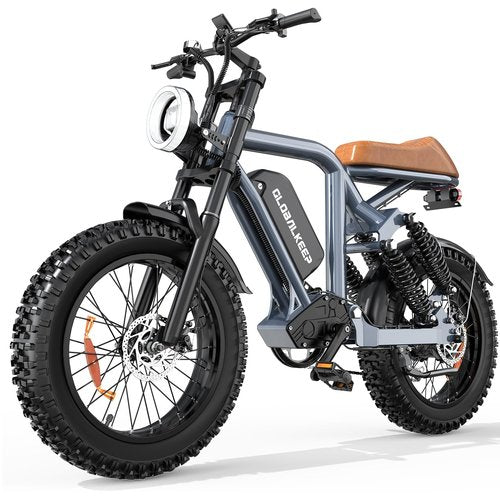 GLOBALKEEP Electric Bike for Adults, 750W/1500W Peak Motor, 60-Mile Range(PAS), 20"x4.0" Fat Tire Ebike, 4-Point Rear Suspension, 720Wh Battery, UL2849 Certified, All-Terrain Moped E-Bike