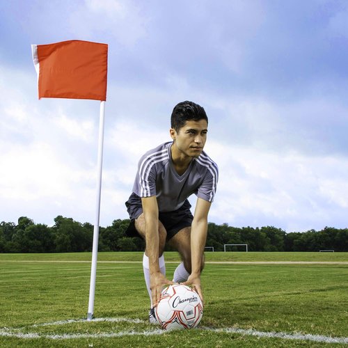Champion Sports Soccer Corner Flag Set with Steel Peg