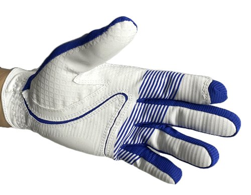 Copper Tech Golf Grip Training Gloves Men's Left OR Right Hand White/Royal Blue with Ball Marker (X-Large, Left)