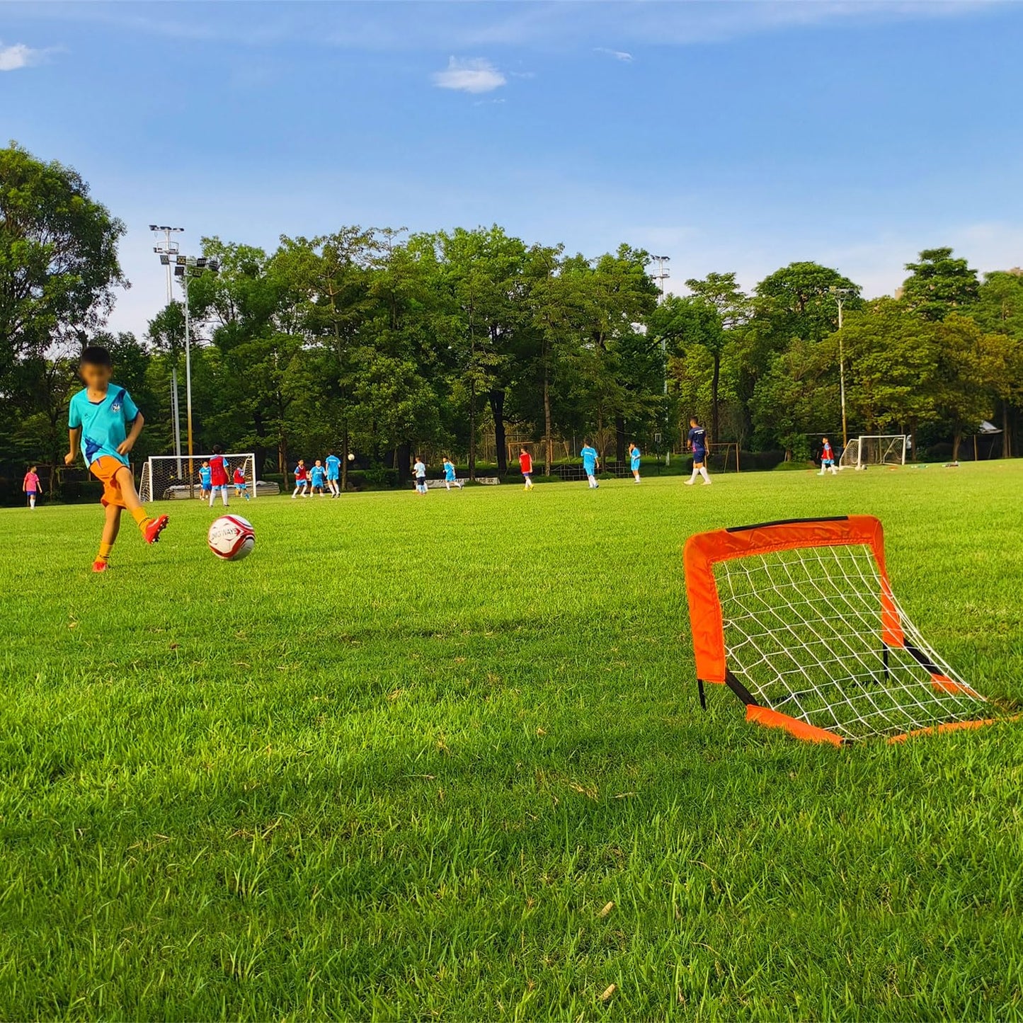 2x1.3FT Mini Kids Soccer Goal with Size 1 Soccer Ball and Carry Bag