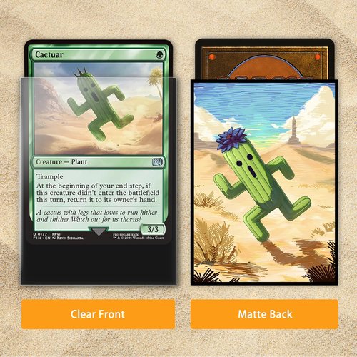 MTG Card Sleeves(Cactus Black Lotus) Magic The Gathering Card Sleeves Art Sleeve Deck Protector, Clear Front & Matte Back, Smooth Shuffle