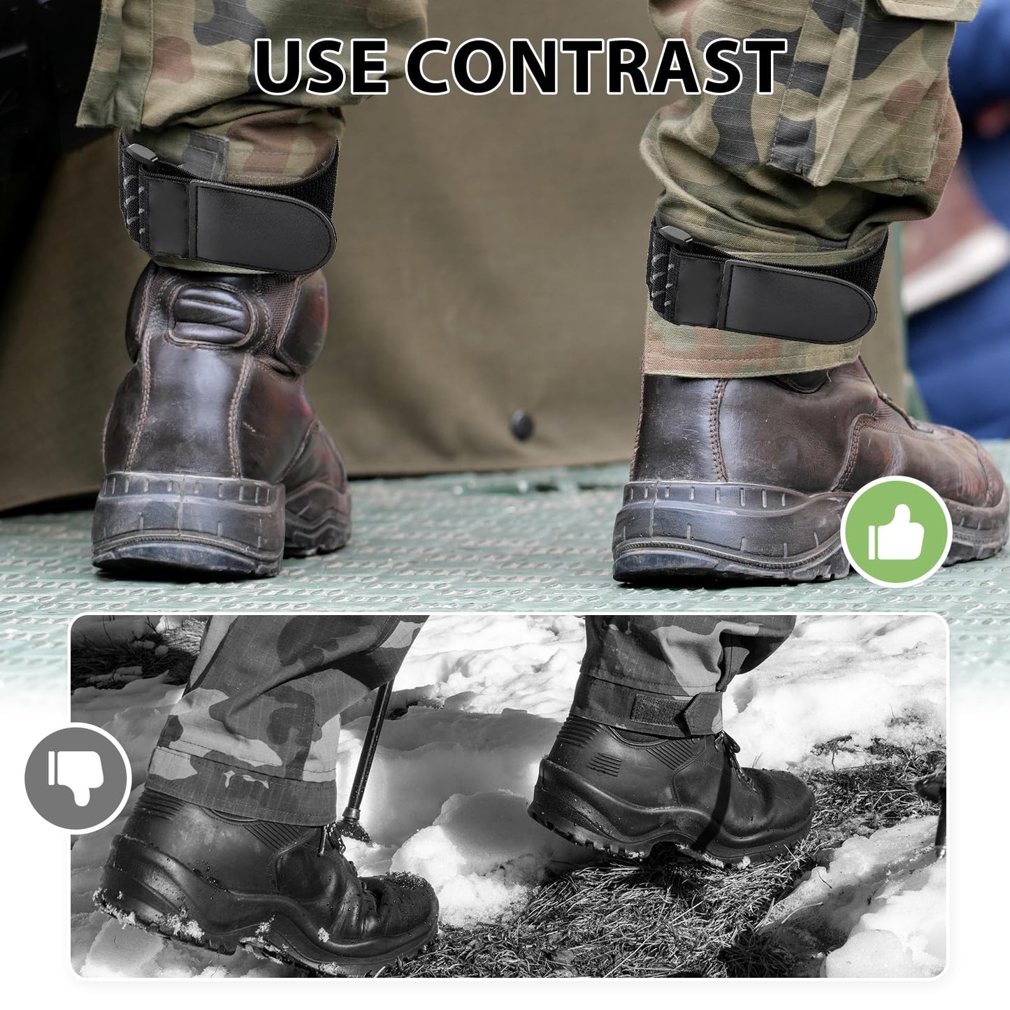 2Pcs Adjustable Elastic Boot Straps for Men, Boots Ankle Fastening Straps for Cowboy, Pant Leg Non Slip Ankle Bands for Biking Hiking Fishing Hunting Wading Gardening Traveling Military Uniforms