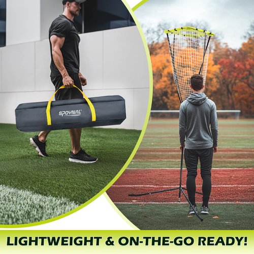 Volleyball Training Equipment, Volleyball Setter Training Net with Adjustable Height (7.5-10.5 FT) & Angle, Serve Trainer Equipment with Carry Bag for Serving, Spiking & Setting Drills
