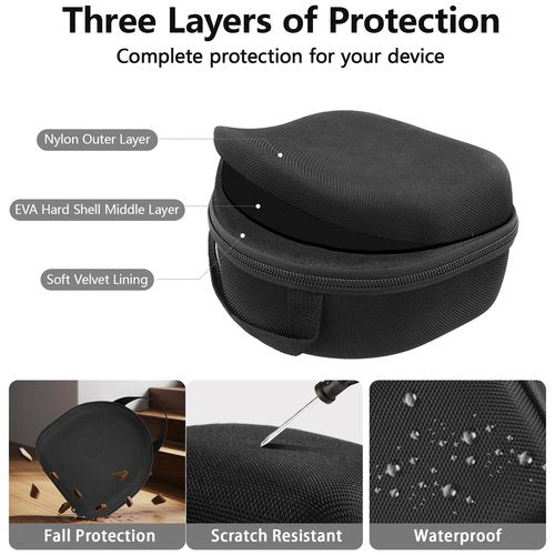 co2CREA Protective Case for Walker's ‎GWP-BTPAS/GWP-SF-PBTM Compact 25dB NRR Collapsible Hunting Shooting Passive Hearing Protection Muff w, Black Case