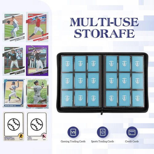 TCGUARD Trading Card Binder, 9 Side Loading Pocket Card Album Hold Up to 540 Cards, Zipper Binder for Cards Collection, TCG Card Holder for Game Card, Sports Card, Yugioh, MTG etc.