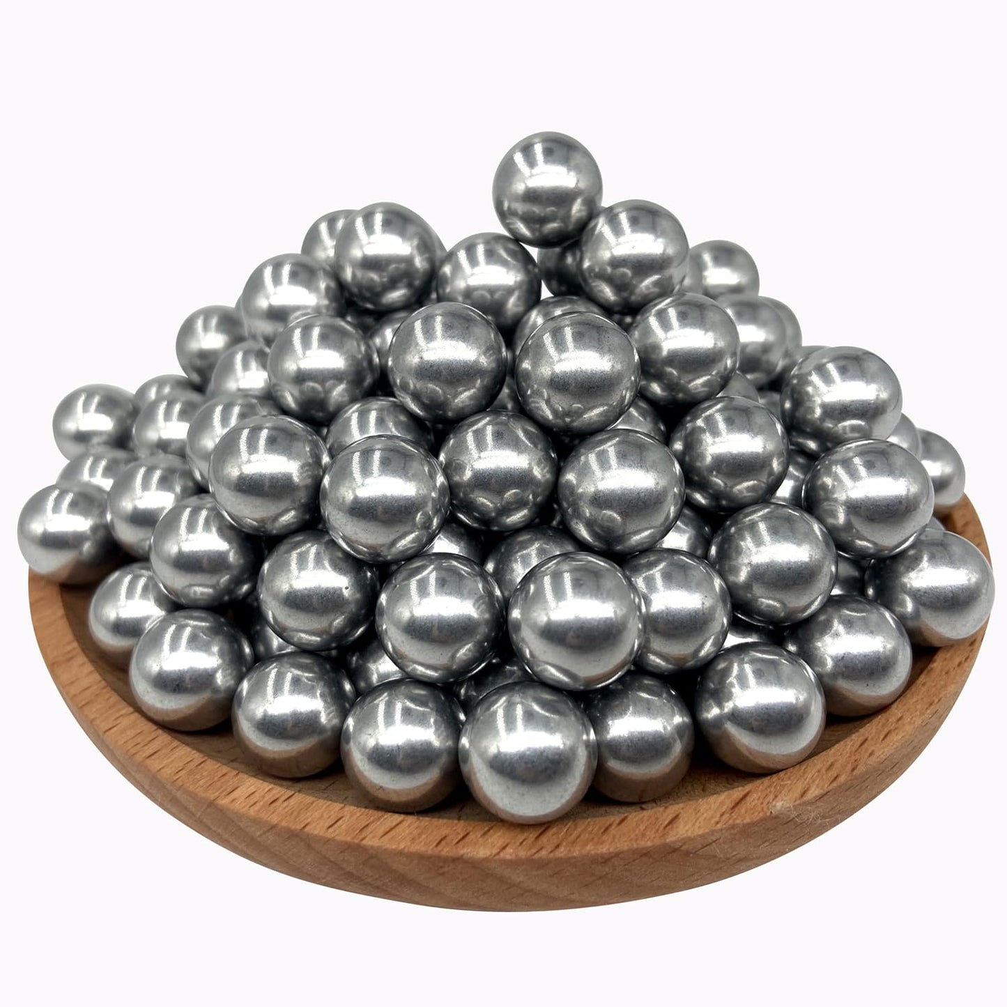150 X 43 Cal Aluminum Balls for Self-Defense, Reusable Gotcha Hard .43 Caliber Ammo Paintball Fit for T4E Walther PPQ/ TPM1 and Glock17/G17 Gen 5(Silver Color)