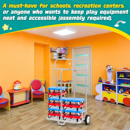 BBTO Scooter Storage Cart Scooter Stacker for Gym Indoor Outdoor Activities Play Equipment Storage and Organization