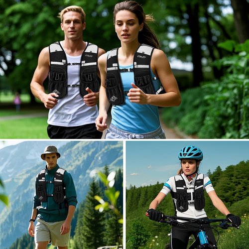 Running Hydration Vest for Women Men 2 PCS - Waterproof Running Water Backpack Hydration Pack with Water Bladder, Lightweight Water Vest for Hiking Trail Cycling Marathon Race, Black