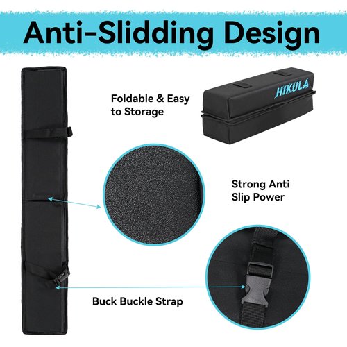 31''Soft Roof Rack Pads for Various Crossbars with Two 15' Premium Scratch Resistant Silicone Buckle, PP Rope,Quick Loop and Storage Bag, for SUPs, Surfboards, Kayaks, Canoes Includes Storage Bag
