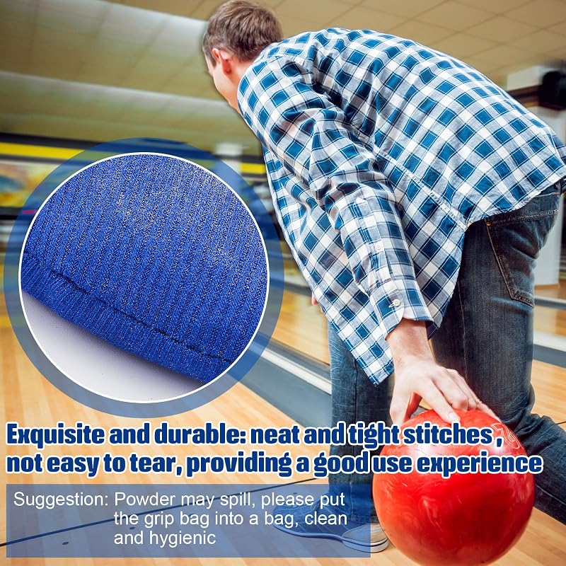 Lewtemi Bowling Rosin Grip Bag Black & Dark Blue, 4 Inch