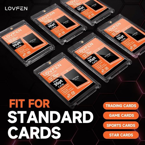 [2025 Upgraded] 50ct Magnetic Card Holders, Super Thin Premium 35pt One Card Holder Touch Card Protectors Hard Plastic Mag Case for Sports, Baseball, and Collectible Trading Cards