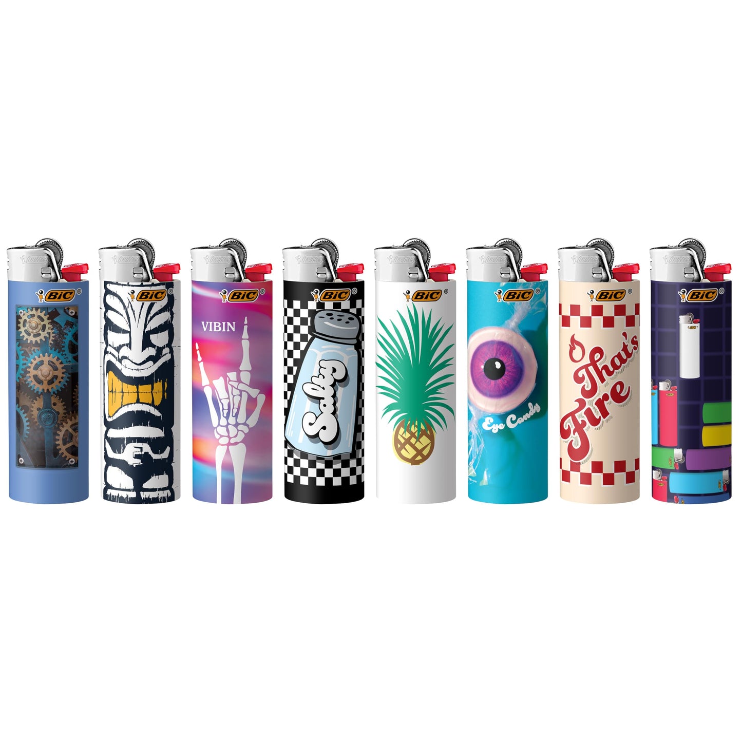 BIC Special Edition Cutting Edge Series Lighters, Set of 8 Lighters