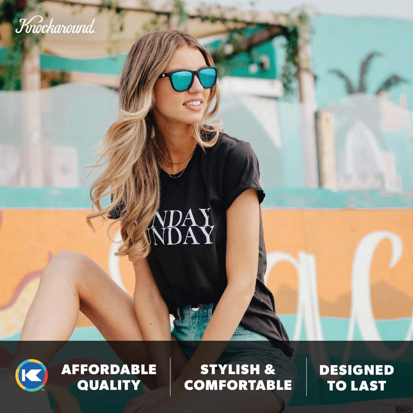 Knockaround Square Polarized Sunglasses for Men & Women - UV400 Protection