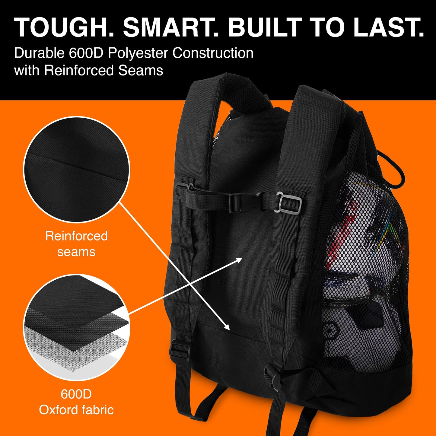 Fitdom Heavy Duty Small Mesh Equipment Ball Bag