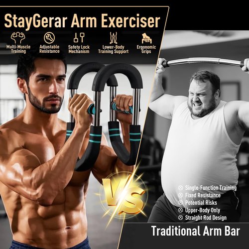 STAYGERAR Twister Arm Trainer, 40-180 Lb Adjustable Chest Workout Equipment, Twister Arm Exerciser Shoulder Muscle Training (Blue 90-150 LBS)