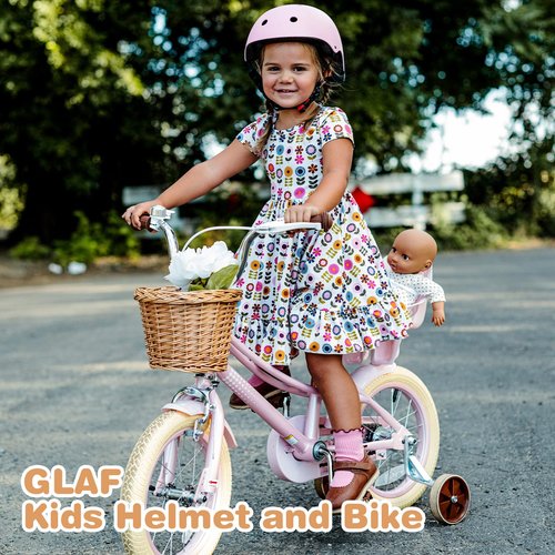 Glaf Toddler Helmet 2-4 Years Kids Bike Helmets for 2-8 Years Old Baby Girls Boys Multi-Sport Helmet Adjustable Skateboard Bicycle Helmet Lightweight 2 Sizes for Toddler to Youth (Pink, Small)