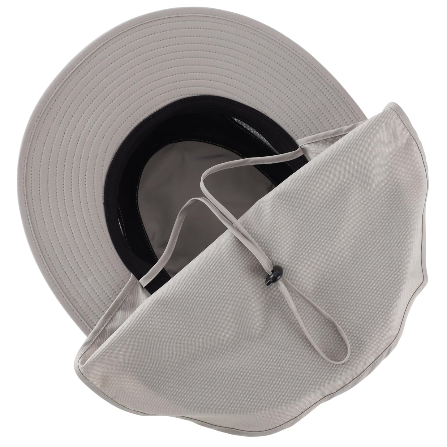 Connectyle Men's SPF 50+ Sun Hat with Neck Flap Summer Bucket Hats Outdoor Safari Hat for Fishing Hiking Gardening Light Grey