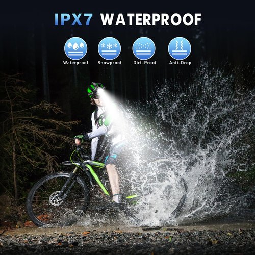 Super Bright Headlamp Rechargeable 2980 Lumens, 7 Modes Head Lamp, Zoomable Head Light for Forehead, 90° Adjustable Headlamps for Adults,9000mAh Long Runtime & Waterproof Fishing, Camping