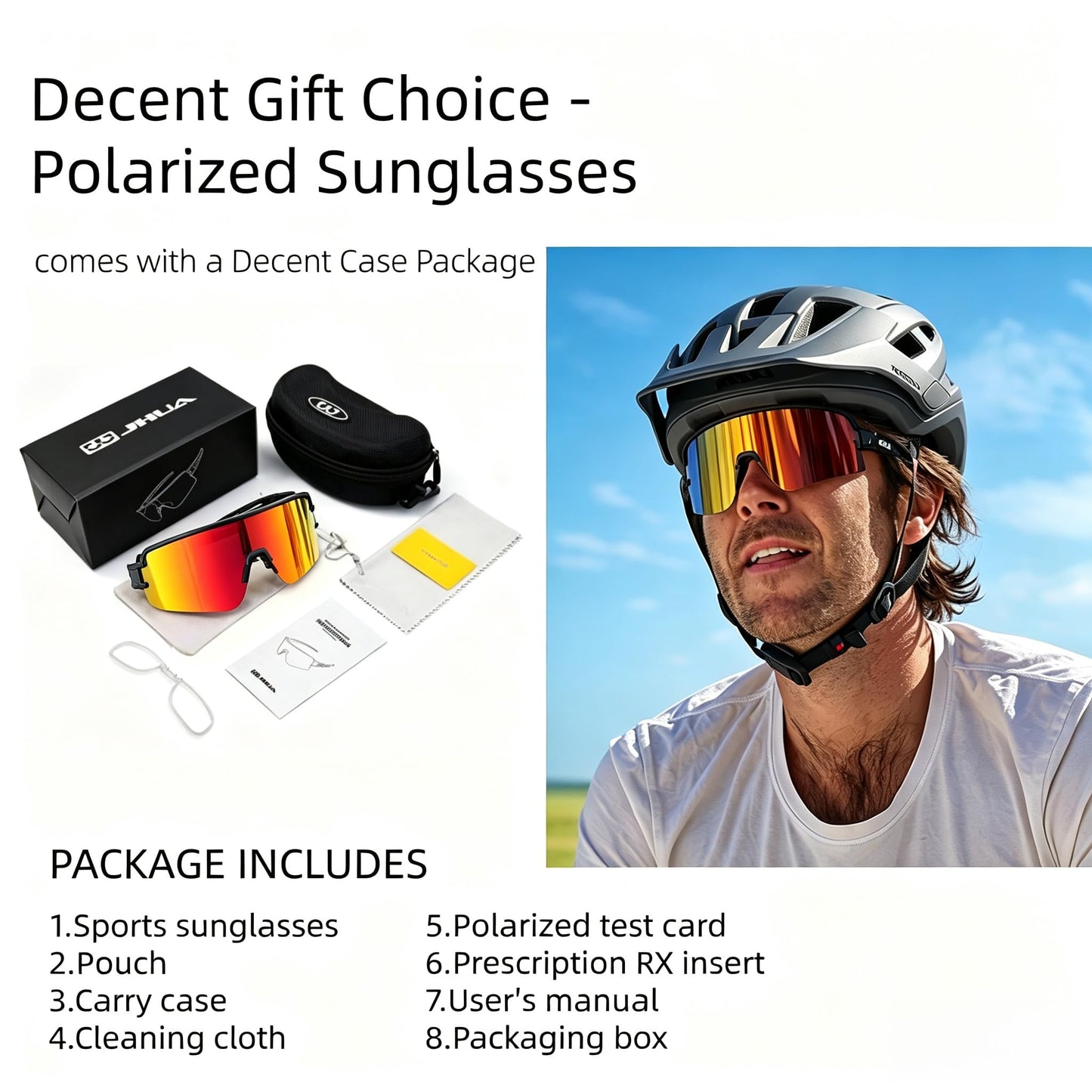 SPOSUNE Baseball Sunglasses Men Women Running Cycling Glasses, Polarized