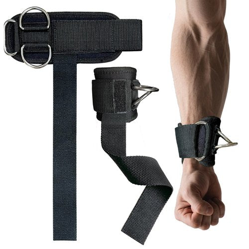 Weight Lifting Straps with D Ring(2-Pack) - Wrist Brace Support for Weightlifting, Bodybuilding, Deadlifts & Powerlifiting - Ergonomic Support for Men & Women | Heavy Duty Nylon